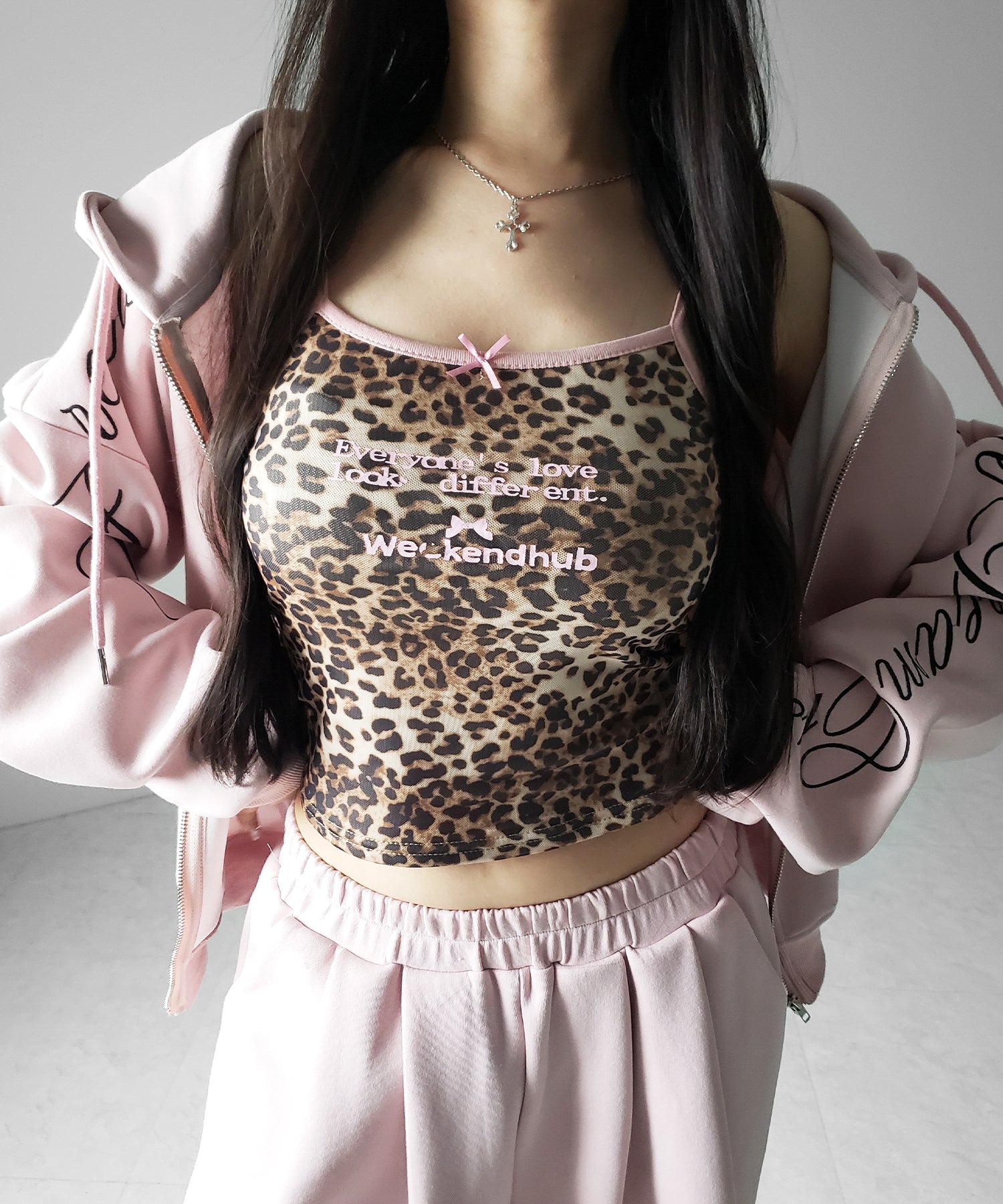 レオパードロゴパイピングキャミソール / leopard logo piping camisole