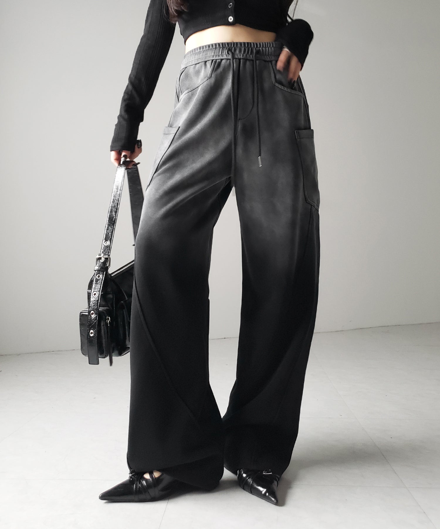 グラデーションブラックヴィンテージスウェットパンツ / gradation black vintage sweatpants