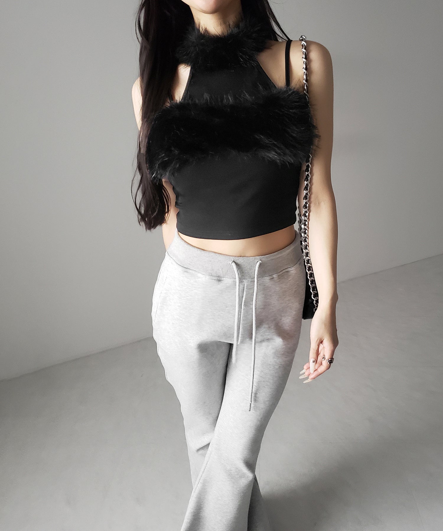 ファードッキングストラップトップス / fur docking strap tops