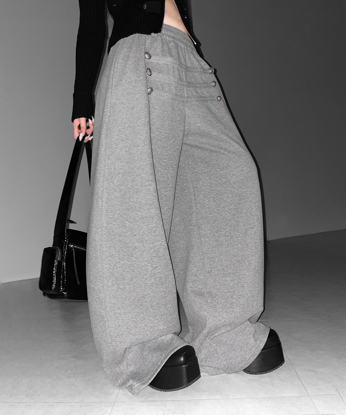 【 微起毛 】ナポレオンデザインボリュームワイドパンツ / napoleon design volume wide pants