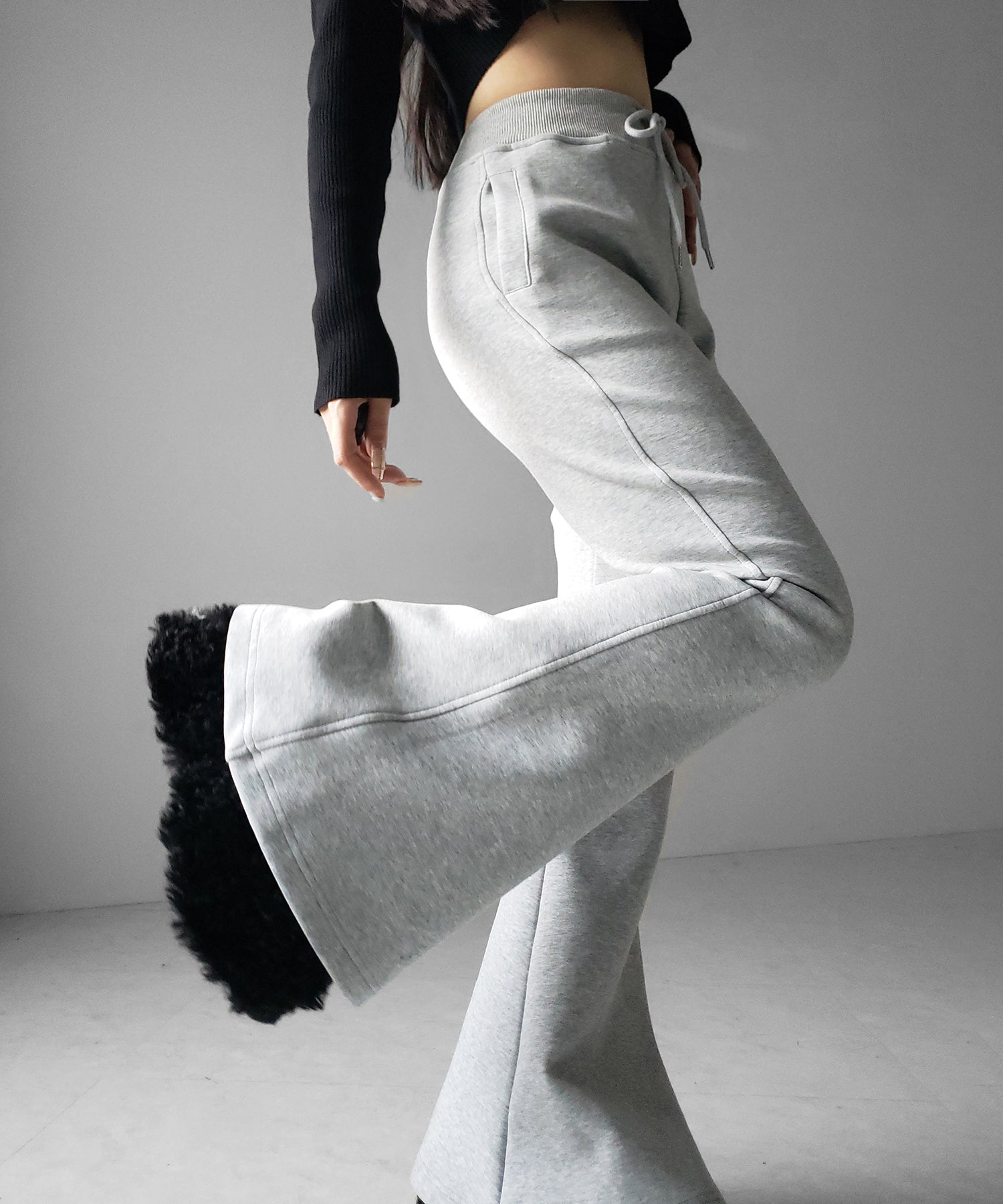 ハイウエストワンホンスウェットフレアパンツ / high waist wanghong sweat flare pants
