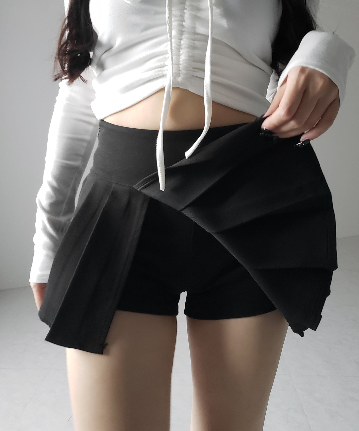 プリーツマイクロミニスカパン / pleated micro mini skirt pants