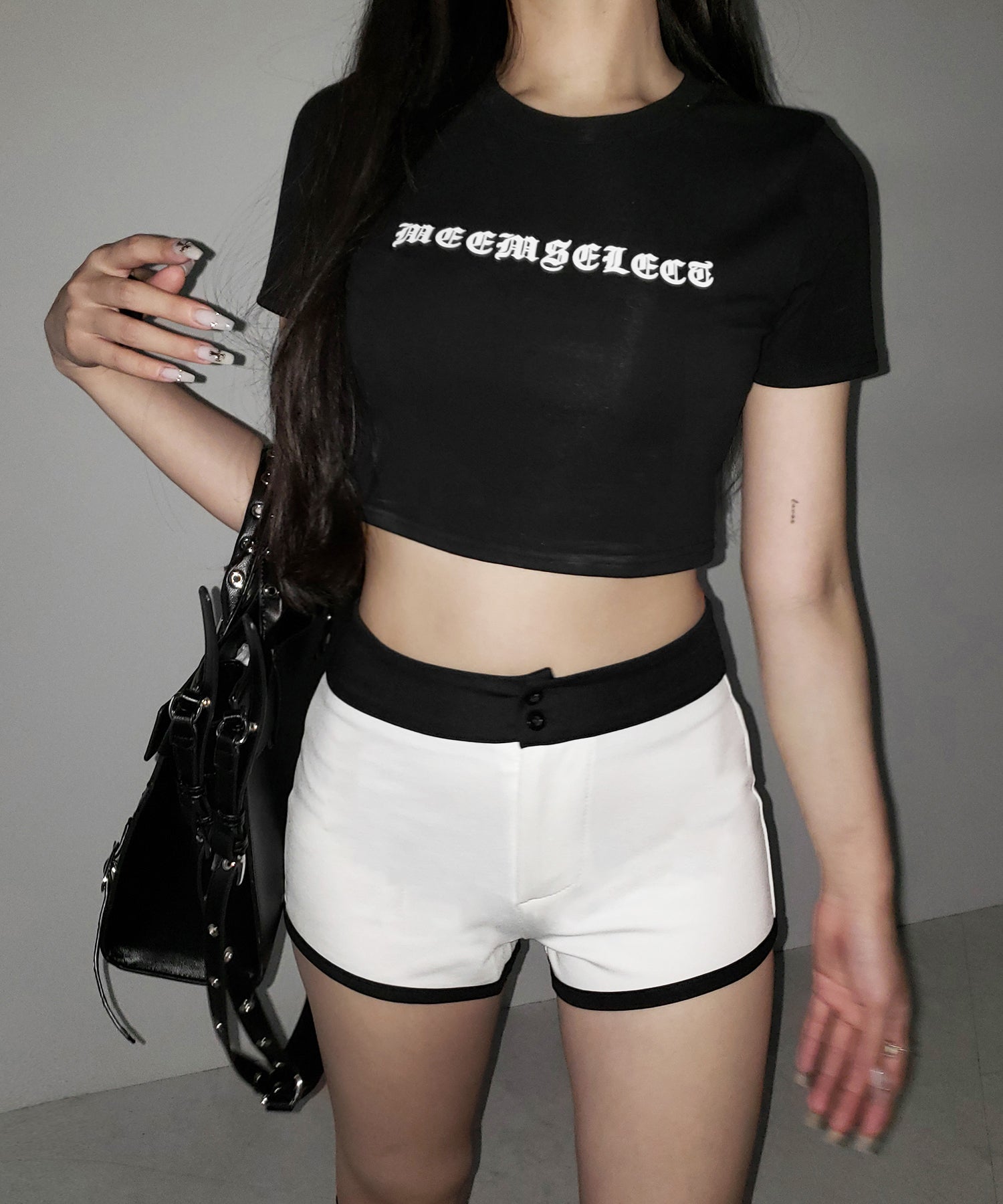 【 2color /2size 】バイカラーマイクロミニスパンショートパンツ / bicolor micro mini span short pants