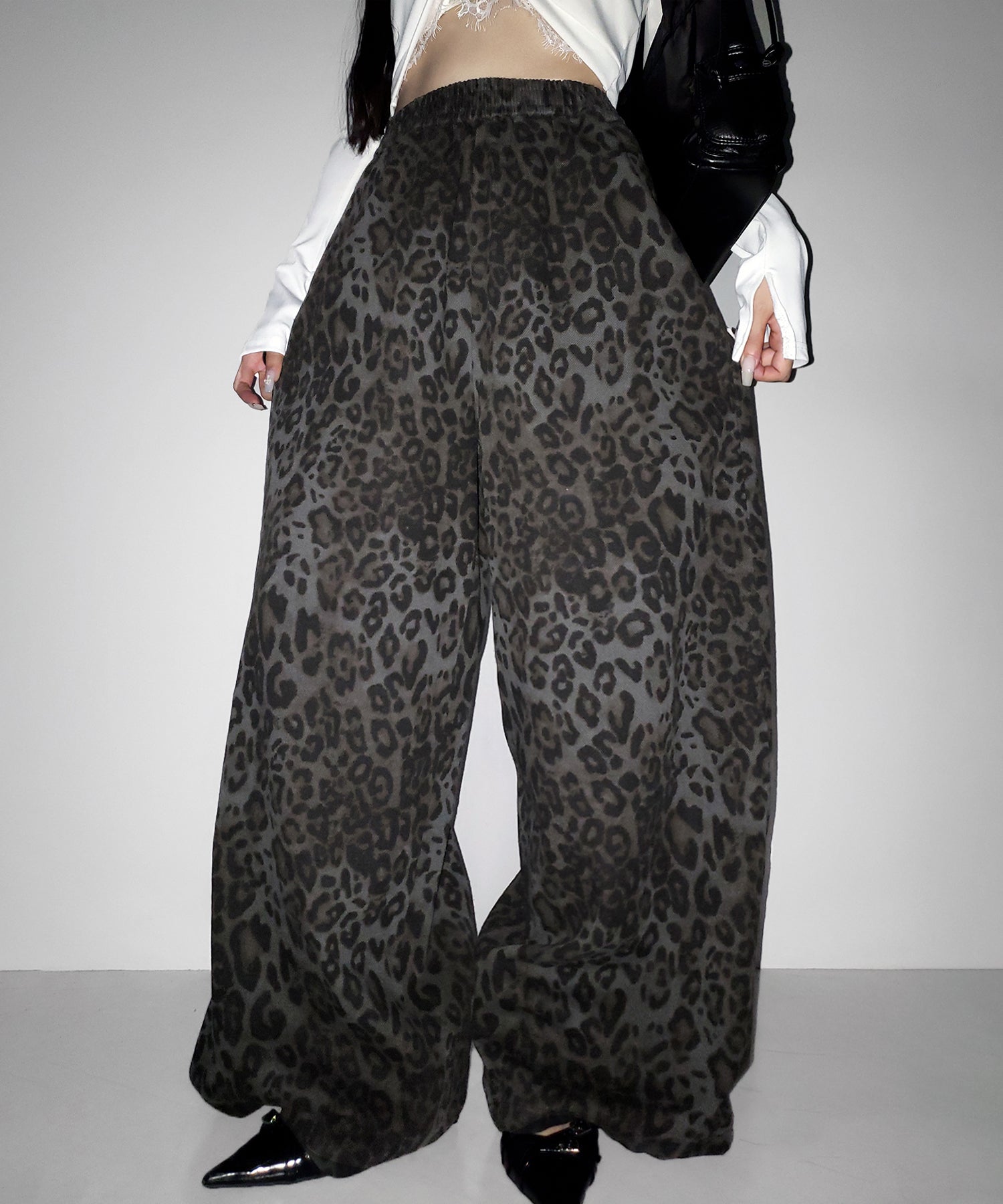 【 2color 】ヴィンテージライクレオパードツイルワイドパンツ / vintage like leopard twill wide pants