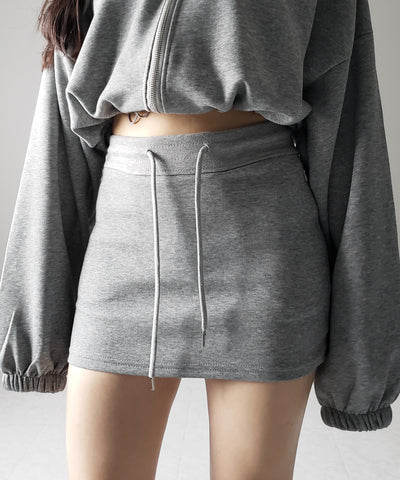ハイウエストスウェットタイトミニスカート / high waist sweat tight mini skirt