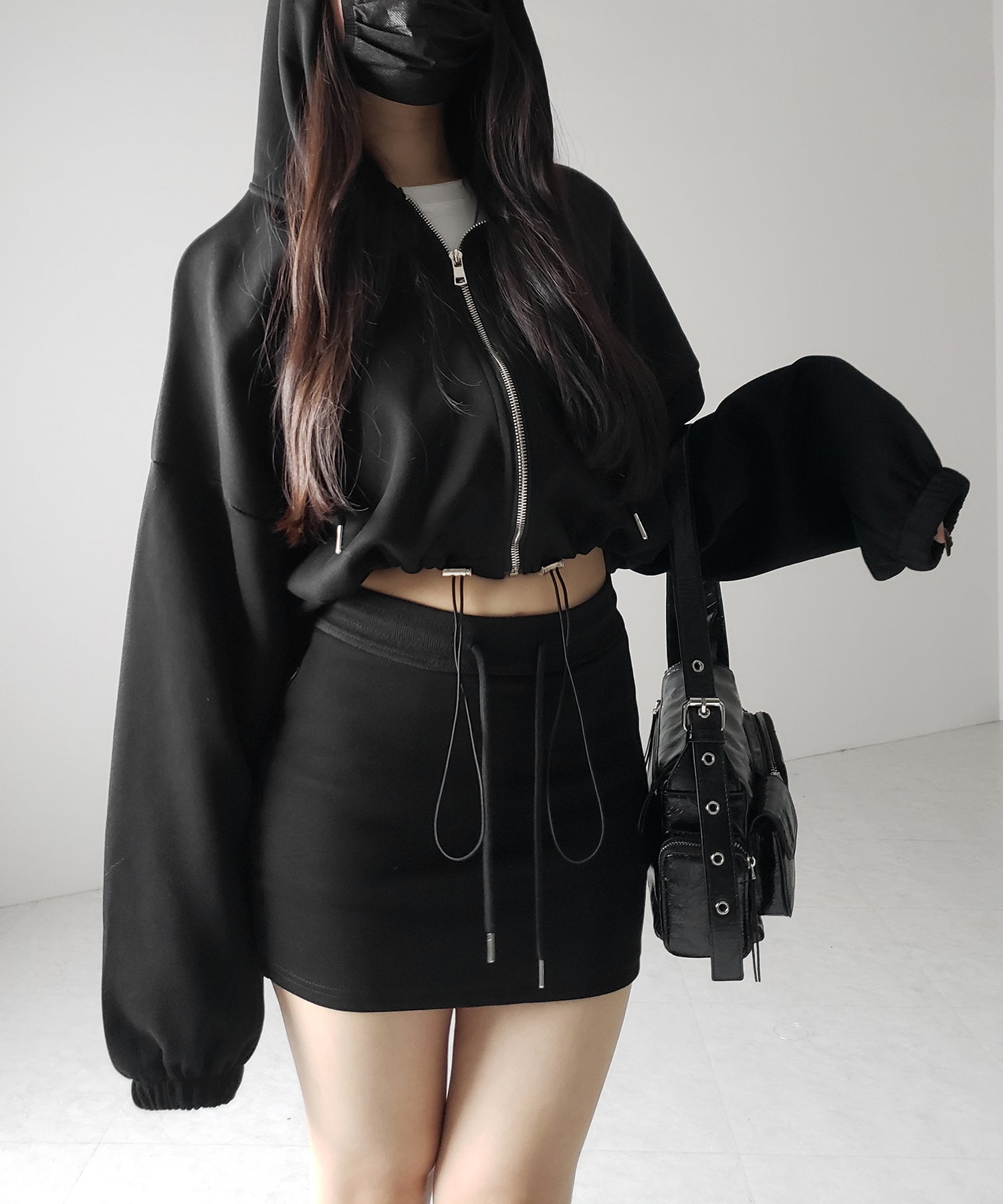 ハイウエストスウェットタイトミニスカート / high waist sweat tight mini skirt