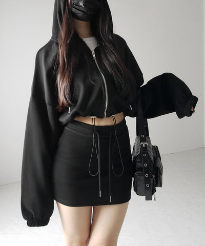 ハイウエストスウェットタイトミニスカート / high waist sweat tight mini skirt