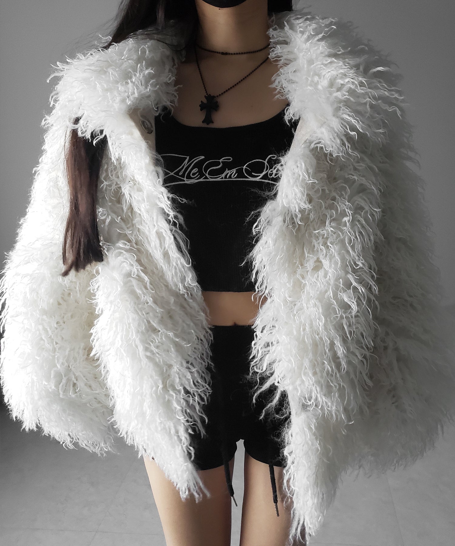 シャギーフェイクファーレディミドルコート / shaggy fake fur lady middle coat