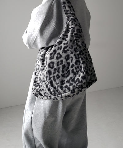 レオパードワンハンドルショルダートートバッグ / leopard onehandle shoulder tote bag
