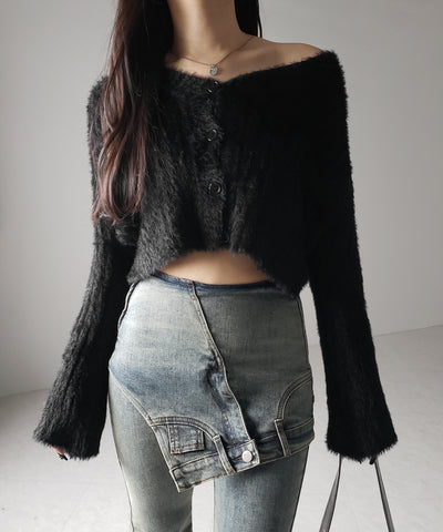 レイヤードウエストヴィンテージフレアデニム /layered waist vintage flare denim