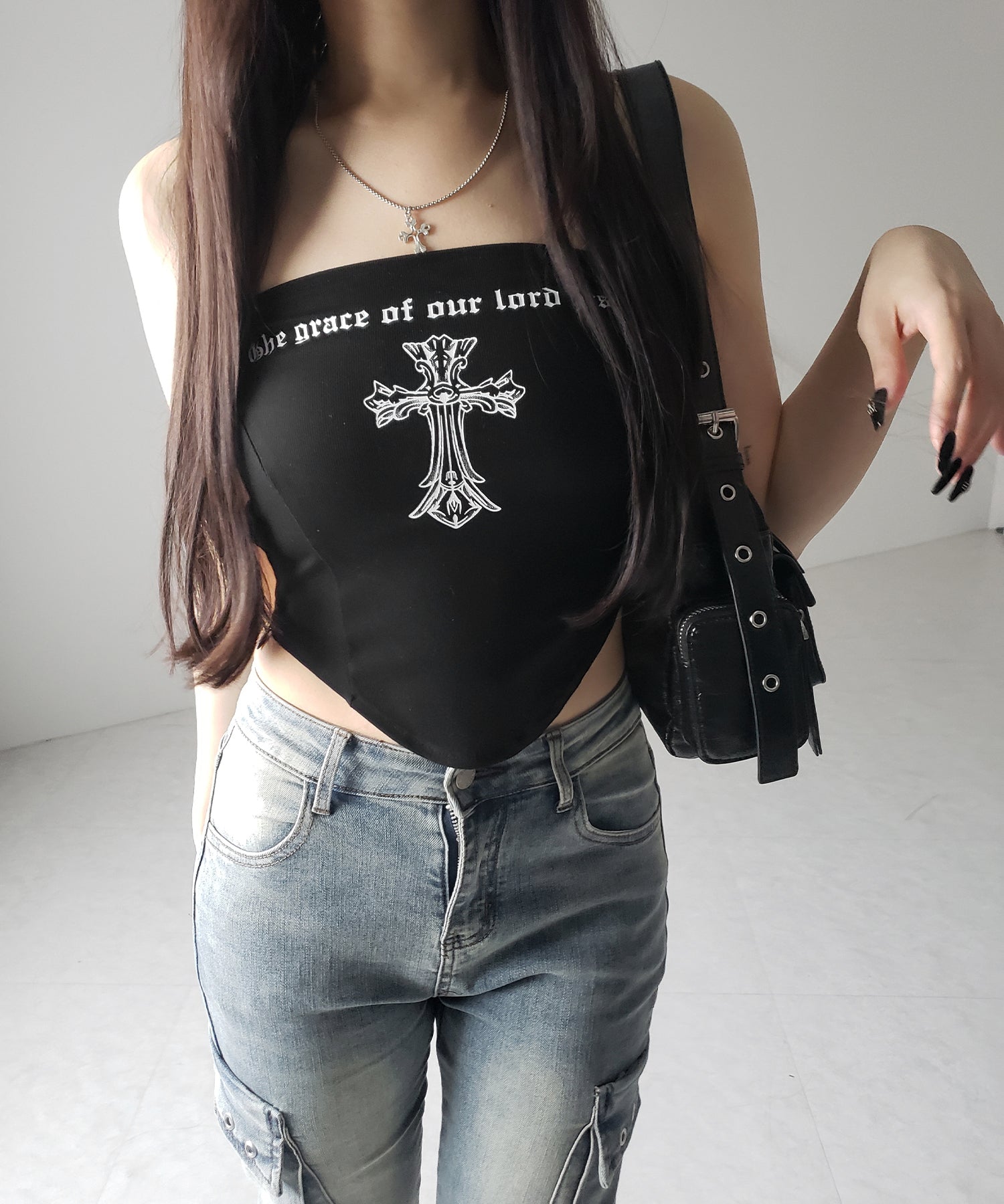 カーゴデザインヴィンテージライクダメージストレッチフレアデニム / cargo design vintage-like damage stretch flare denim