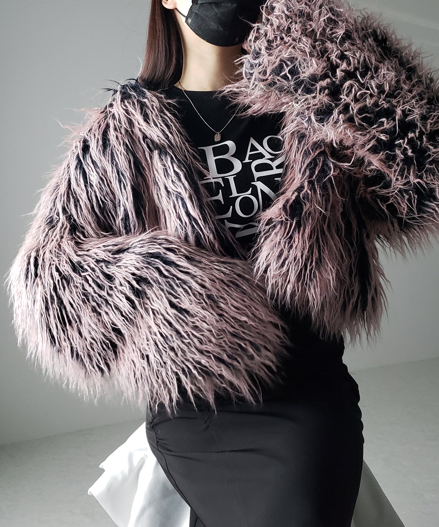 【 2color 】グラデーションシャギーファーモンスターボリュームコート/ gradation shaggy fur monster volume coat