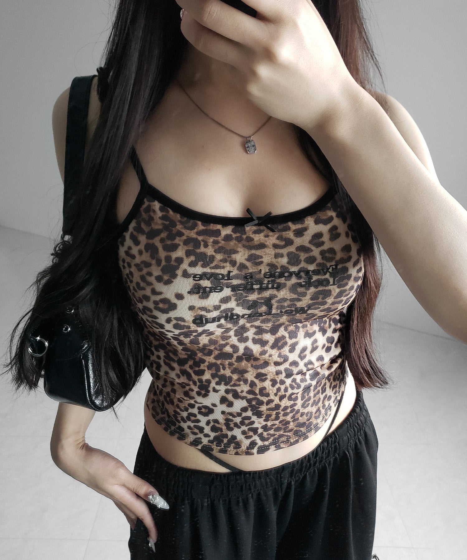 レオパードロゴパイピングキャミソール / leopard logo piping camisole