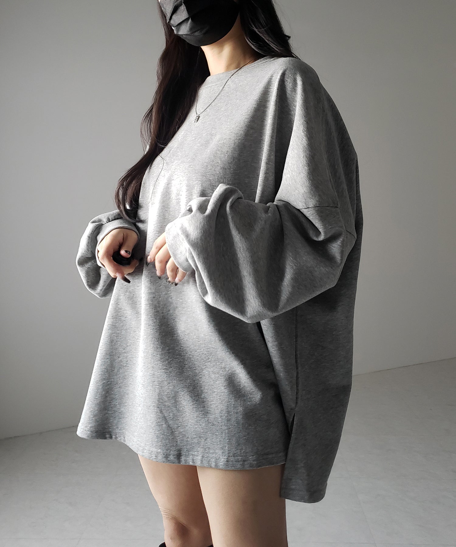 【 3color 】ボリュームスリーブBIGスウェットロンT / big sweat long Tee