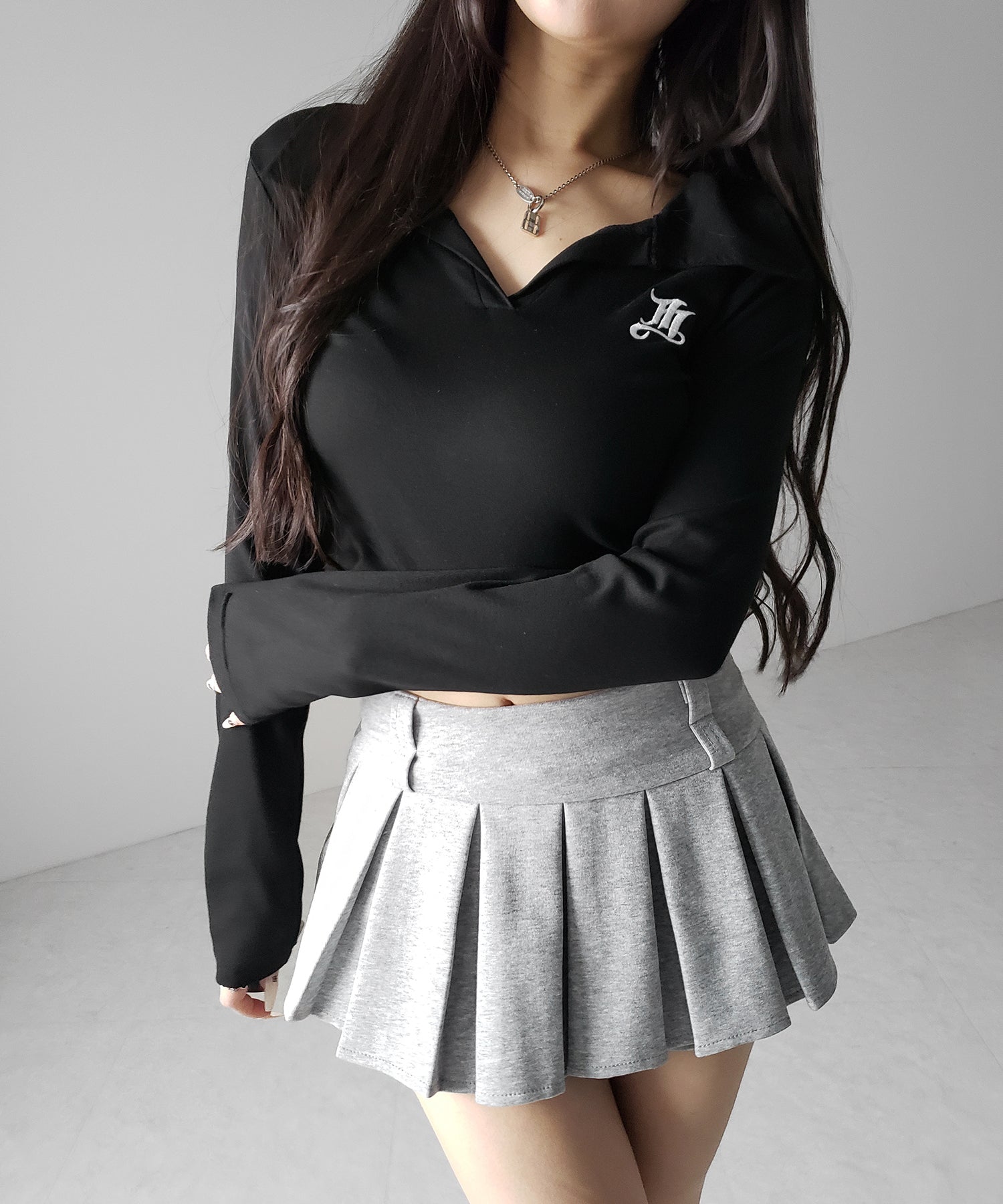 【 インパン裏地付 】プリーツスウェットマイクロミニスカパン / plests sweat micro mni skirt pants