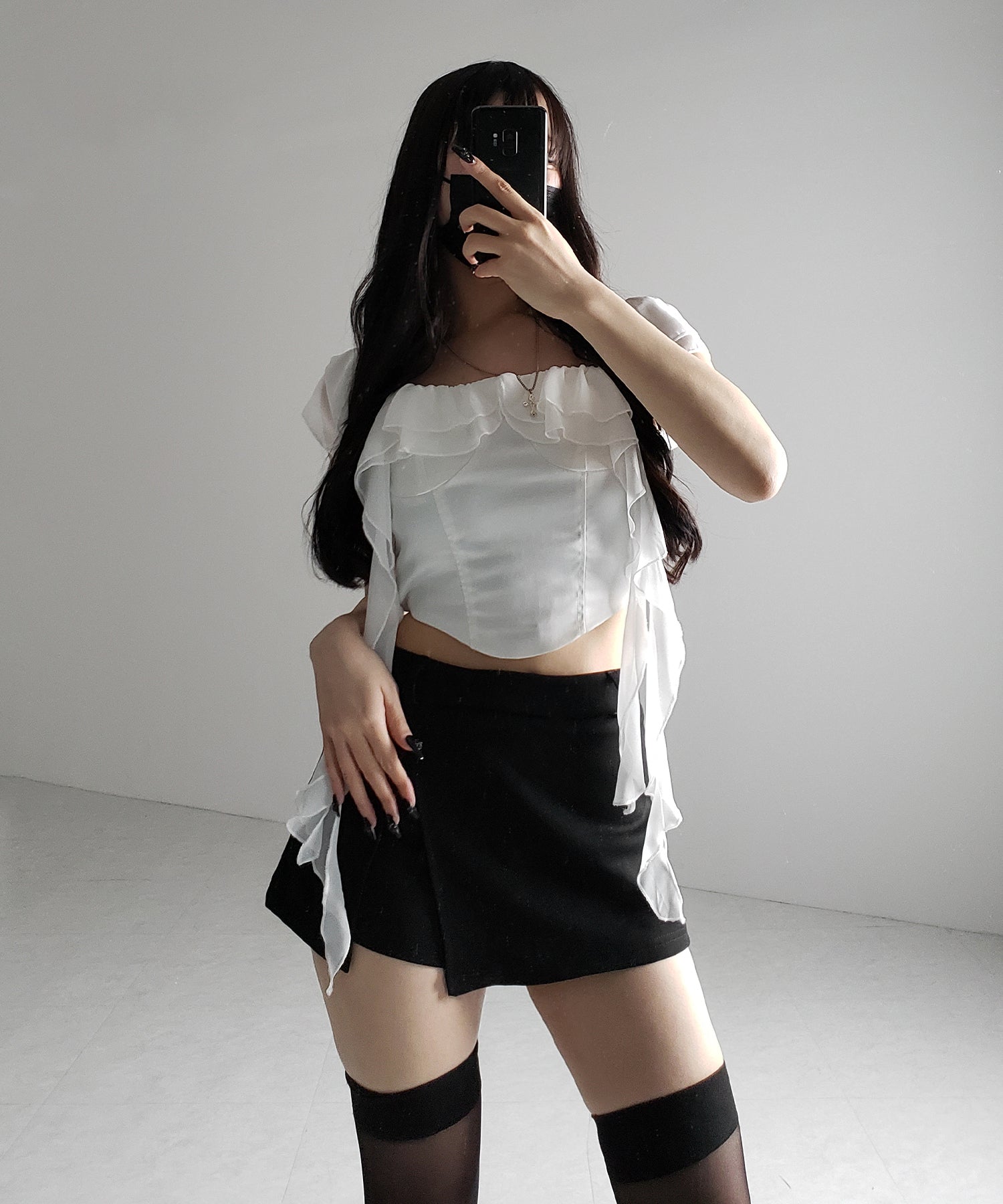 【 2color 】レイヤードマイクロミニスカパン / layered micro mini skirt pants