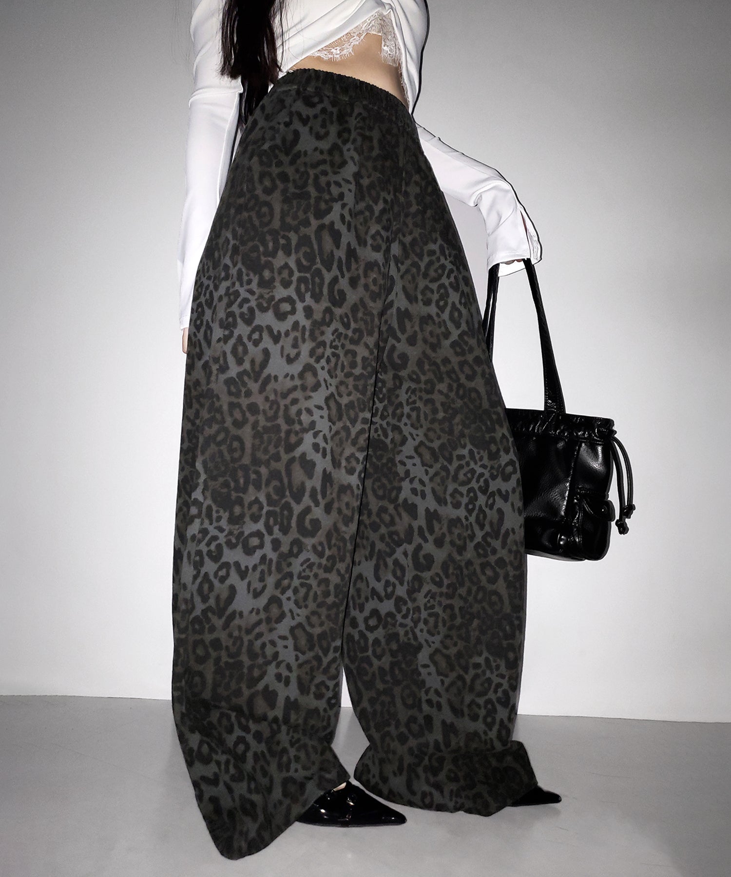 【 2color 】ヴィンテージライクレオパードツイルワイドパンツ / vintage like leopard twill wide pants