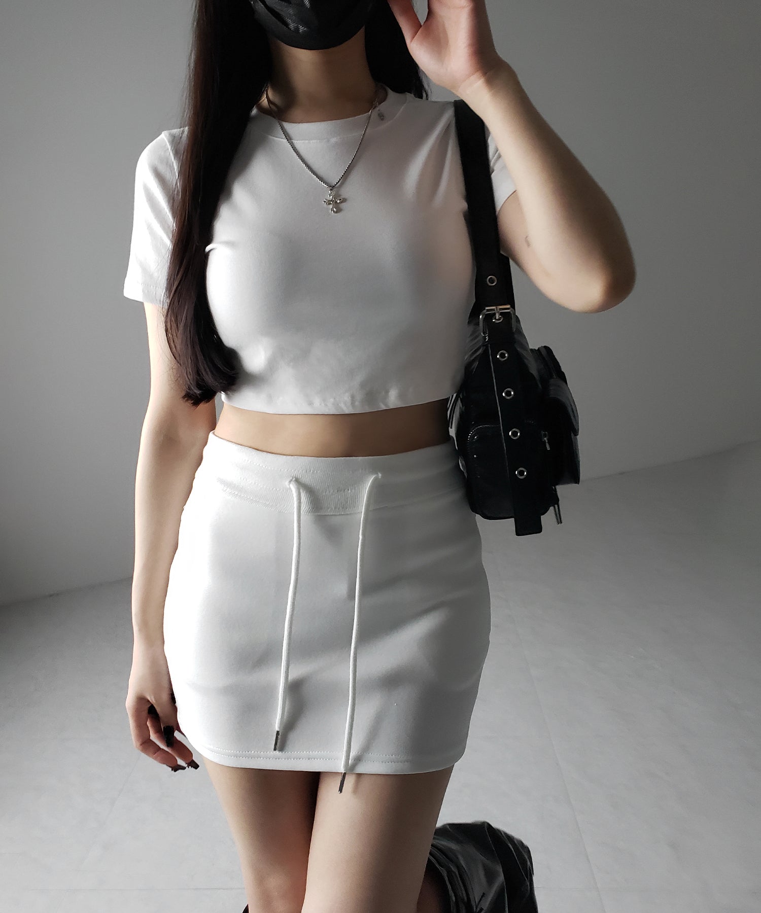 ハイウエストスウェットタイトミニスカート / high waist sweat tight mini skirt