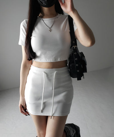 ハイウエストスウェットタイトミニスカート / high waist sweat tight mini skirt