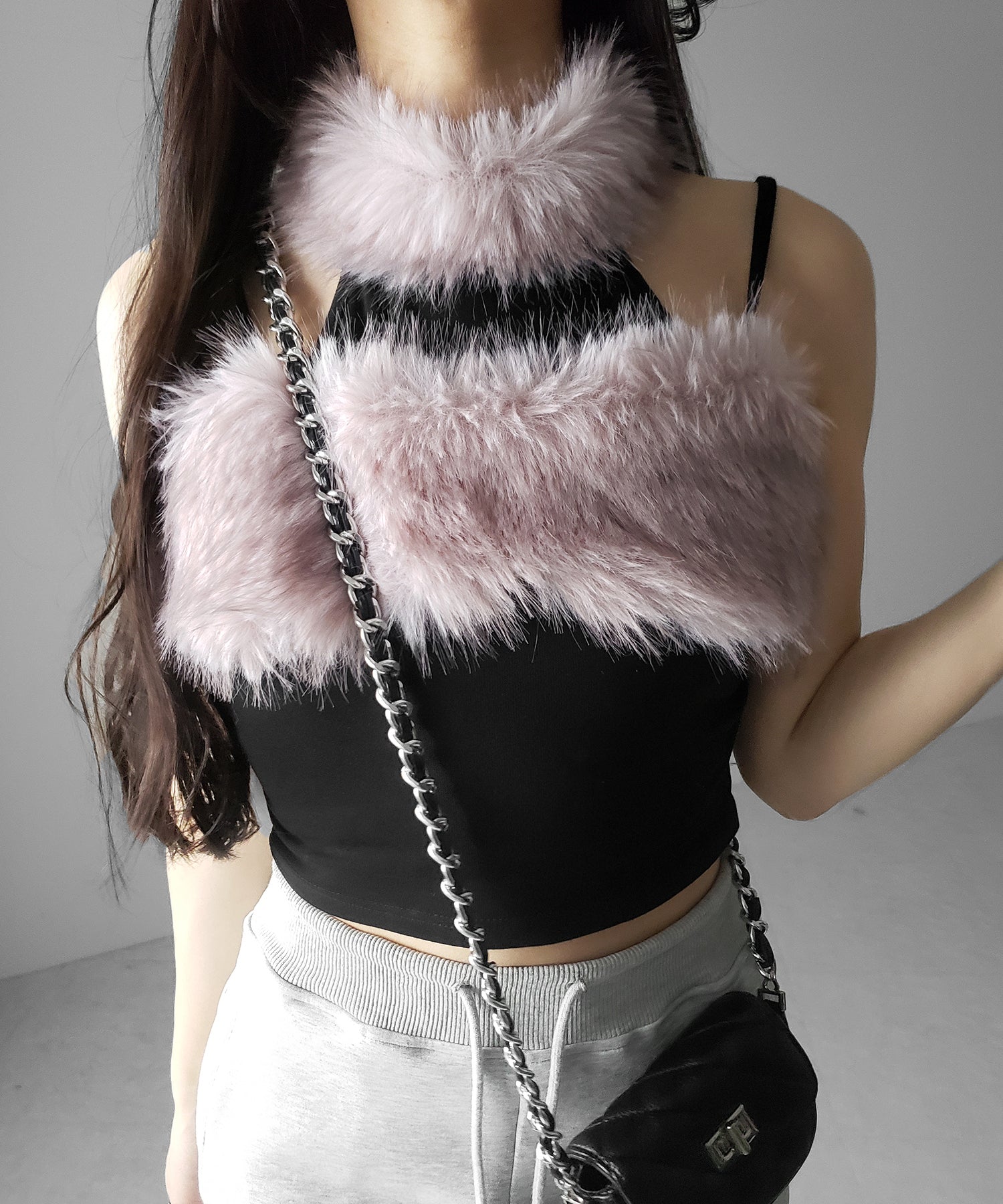 ファードッキングストラップトップス / fur docking strap tops