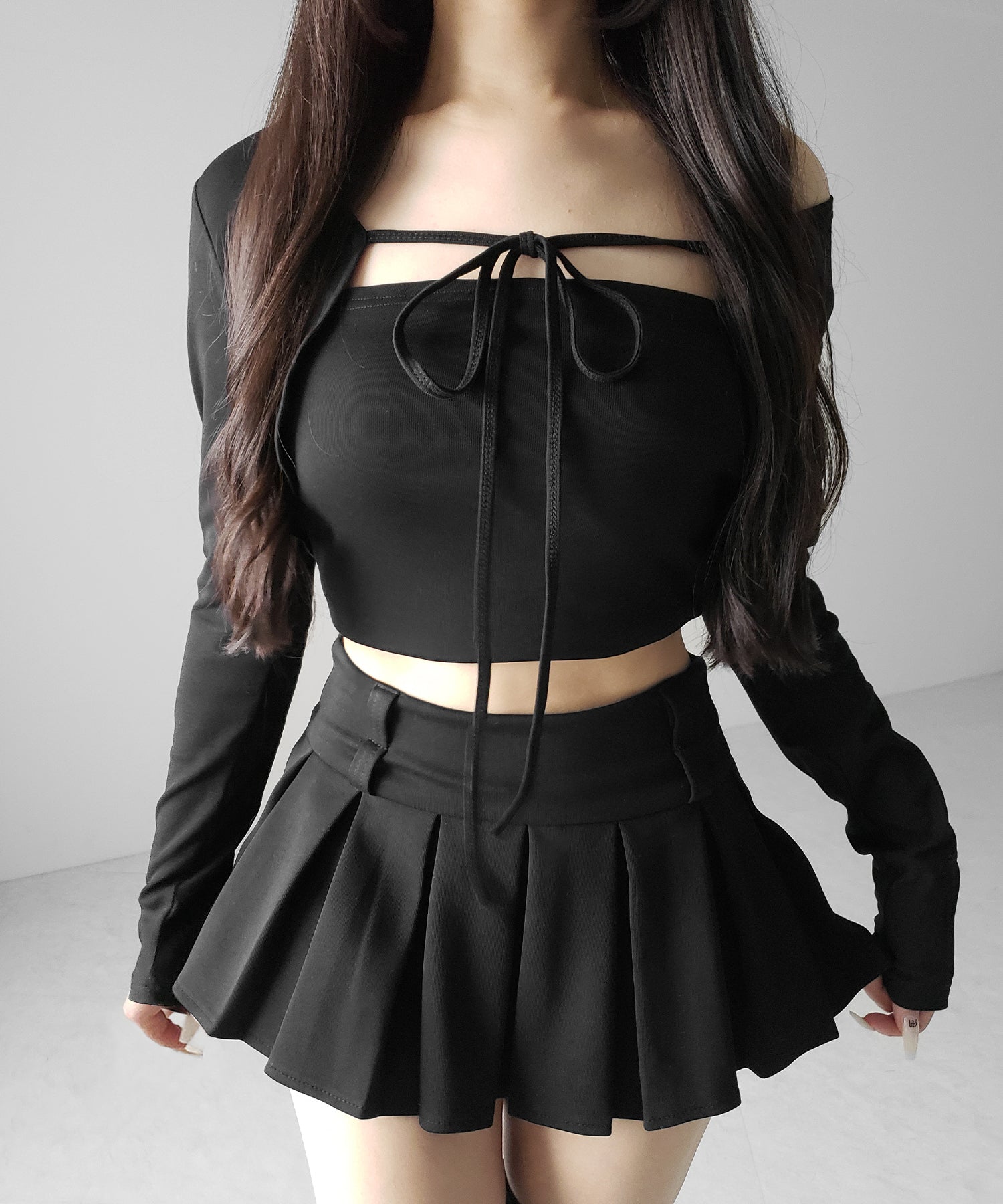 【 インパン裏地付 】プリーツスウェットマイクロミニスカパン / plests sweat micro mni skirt pants