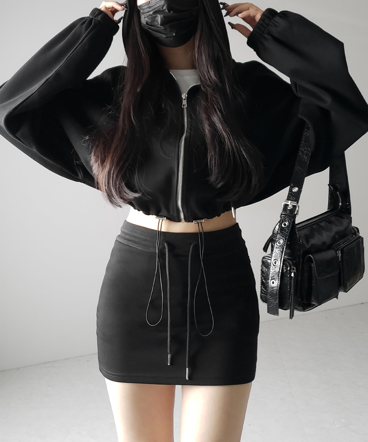 ハイウエストスウェットタイトミニスカート / high waist sweat tight mini skirt