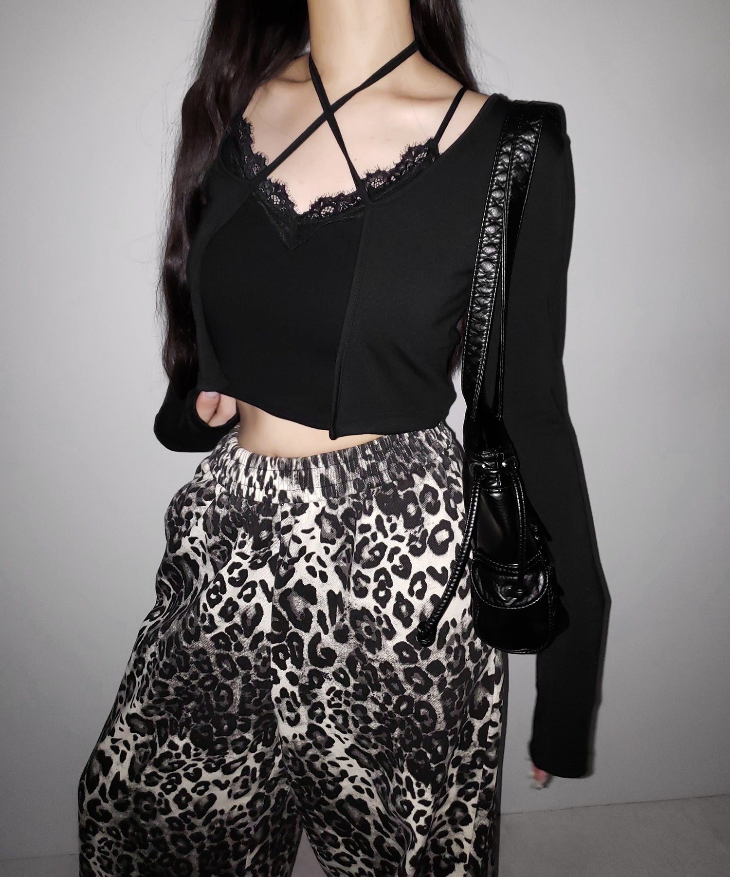 【 2color 】ヴィンテージライクレオパードツイルワイドパンツ / vintage like leopard twill wide pants