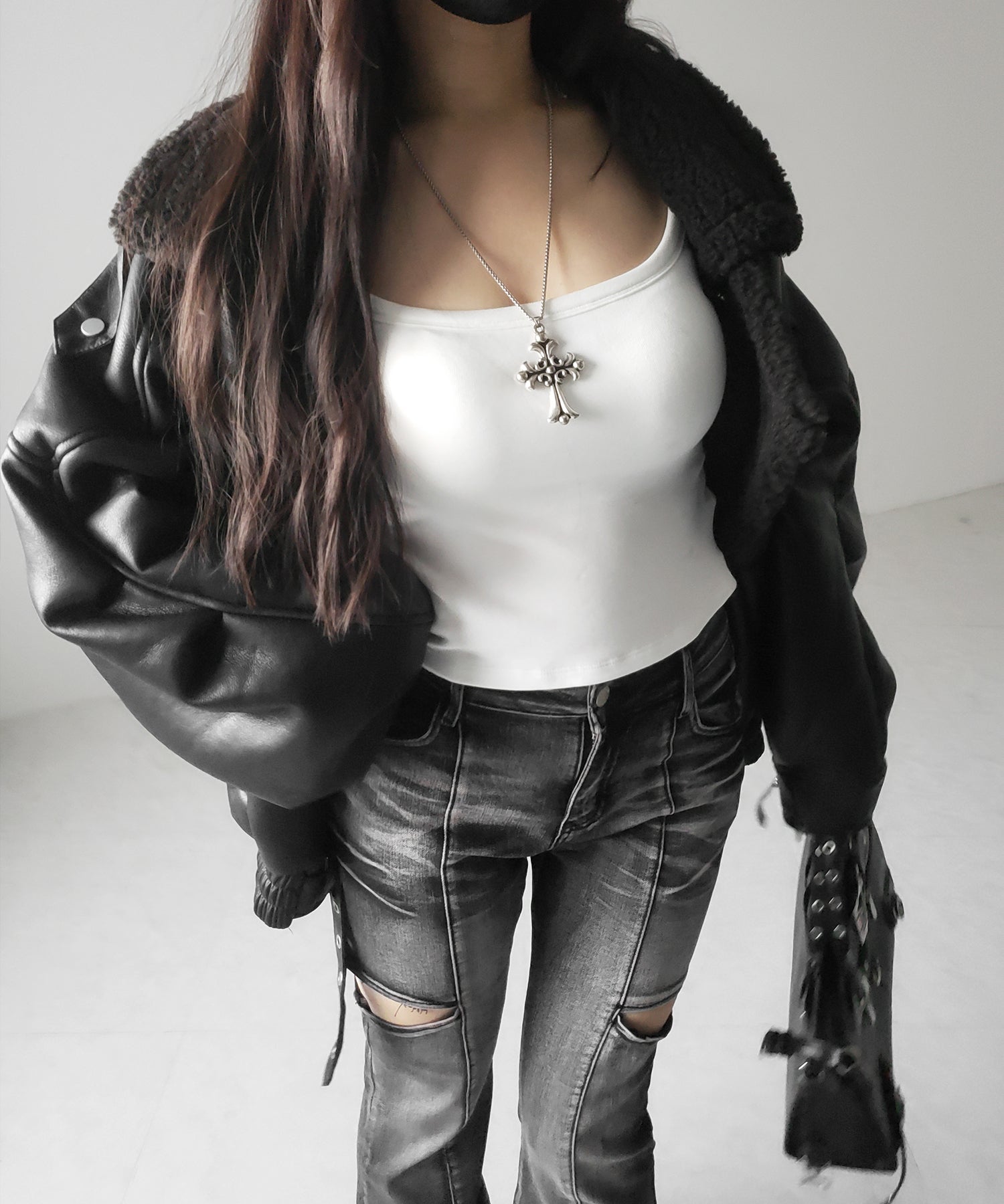 【 オフショル可能な2WAY / カップ付き 】裏起毛スクエアネックぴちカットソートップス / urakimo square neck pichi cutsew tops