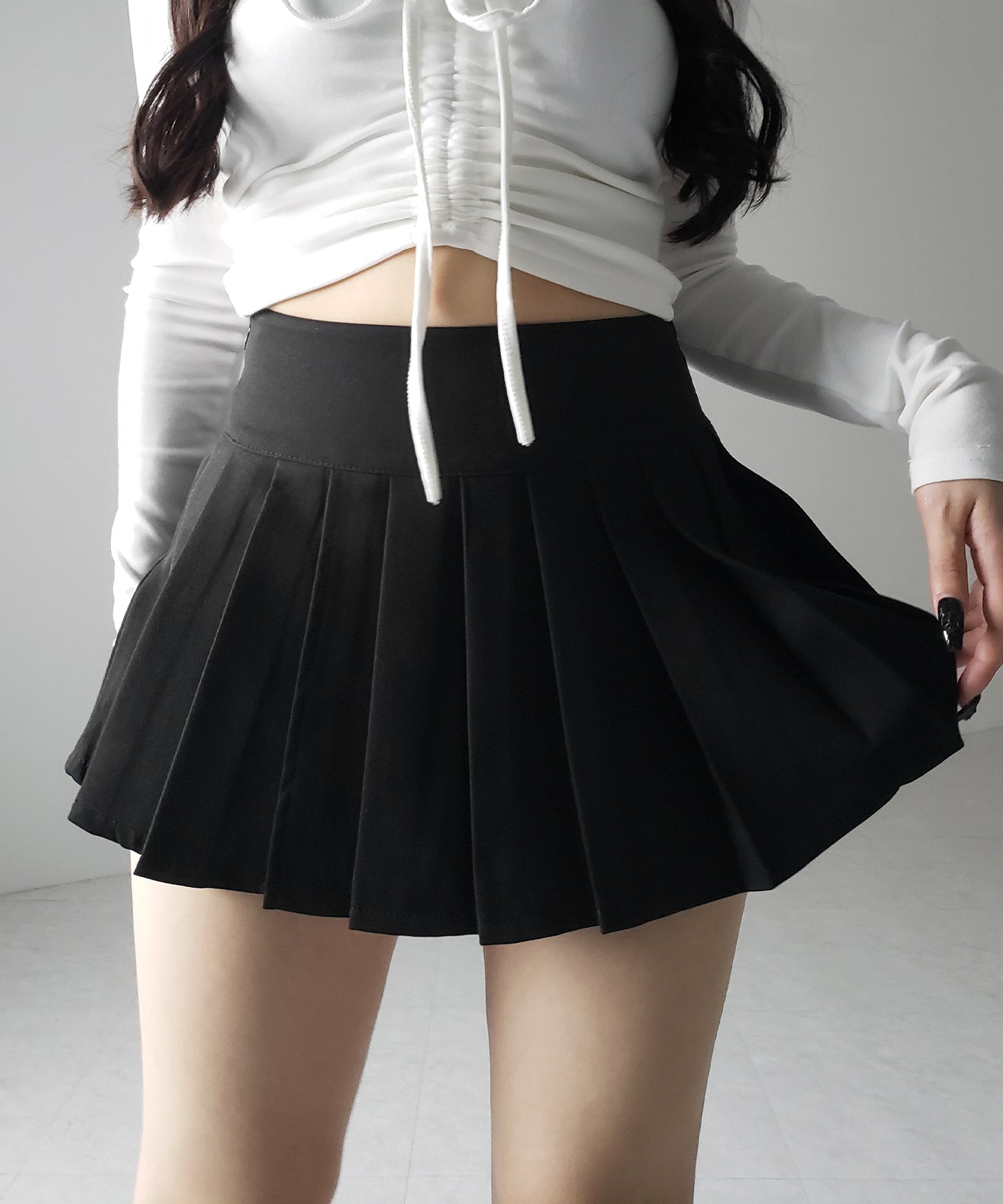 プリーツマイクロミニスカパン / pleated micro mini skirt pants