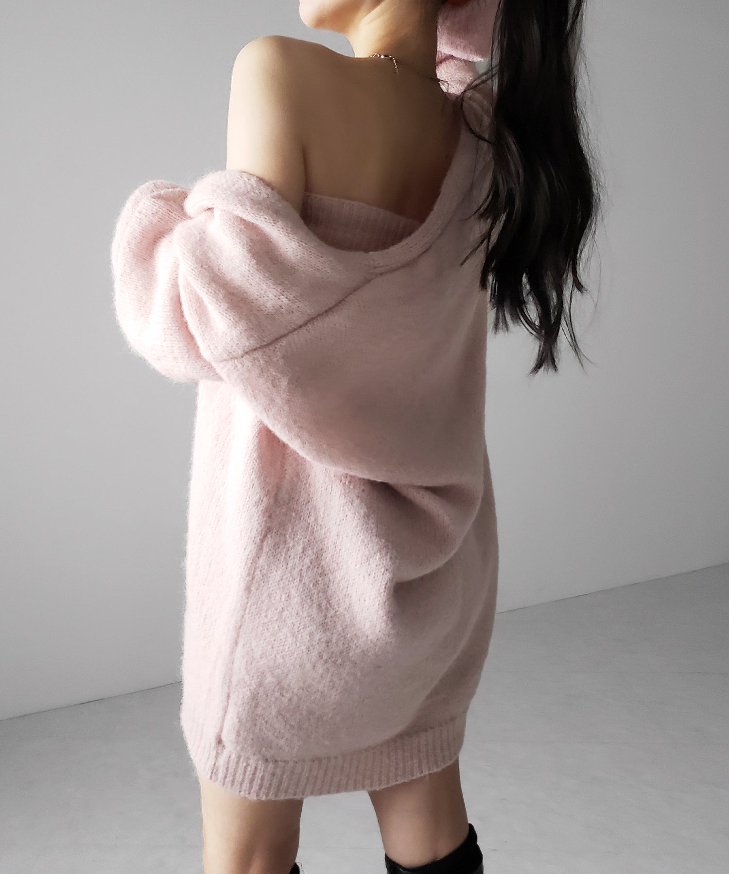 【 新色追加 /2点セット 】ニットボタンビスチェ +ロングカーディガンセット / knit button bustier + long cardigan set