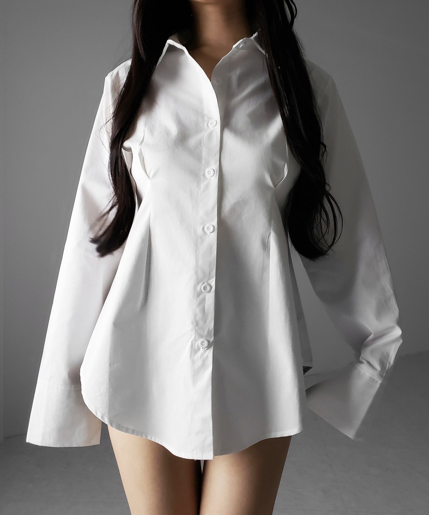 ウエストタックフレアレディシャツ / waist tuck flare lady shirts