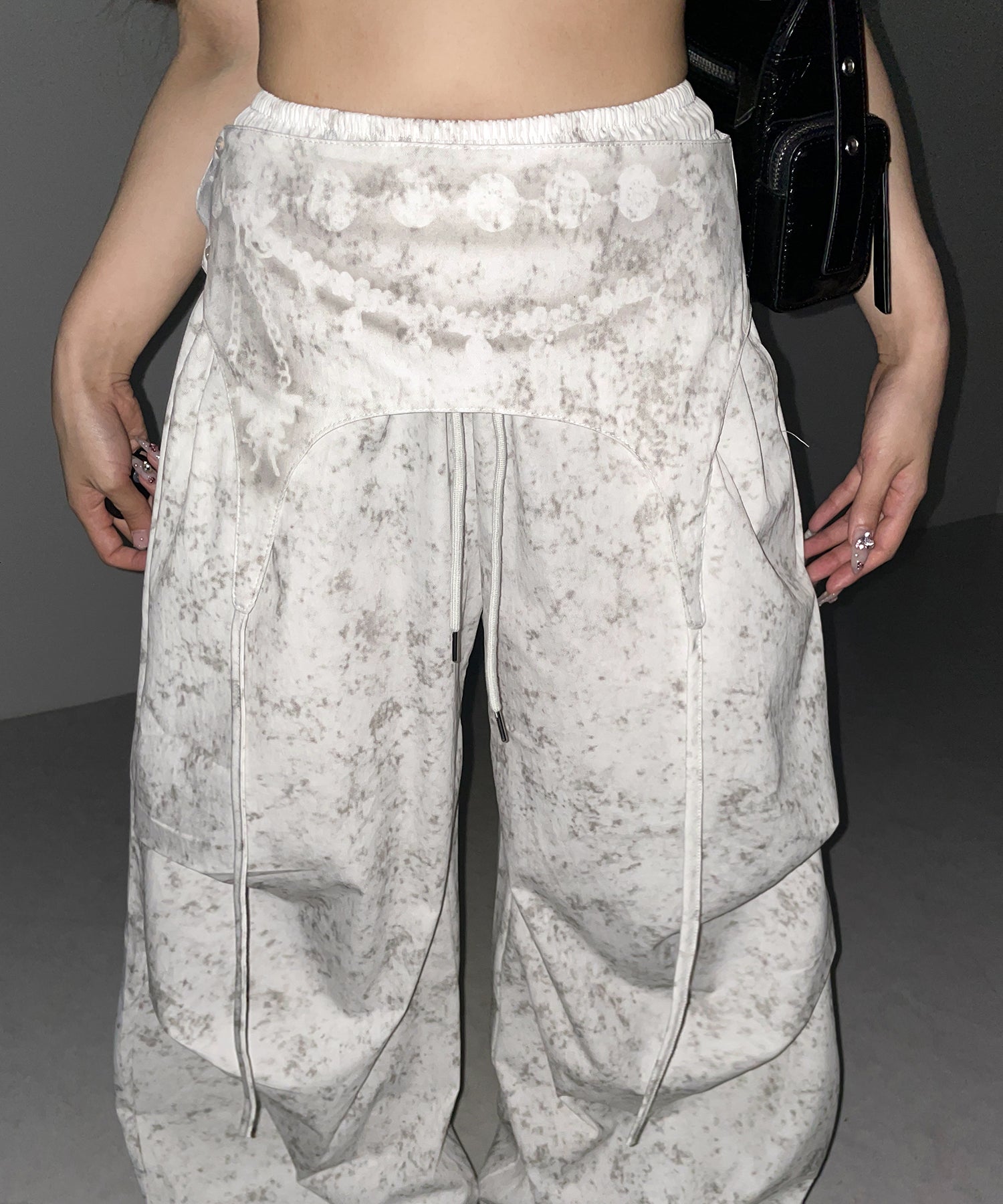 ガーターレイヤードヴィンテージタックワイドパンツ / garter layered vintage tack wide pants