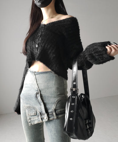 レイヤードウエストヴィンテージフレアデニム /layered waist vintage flare denim