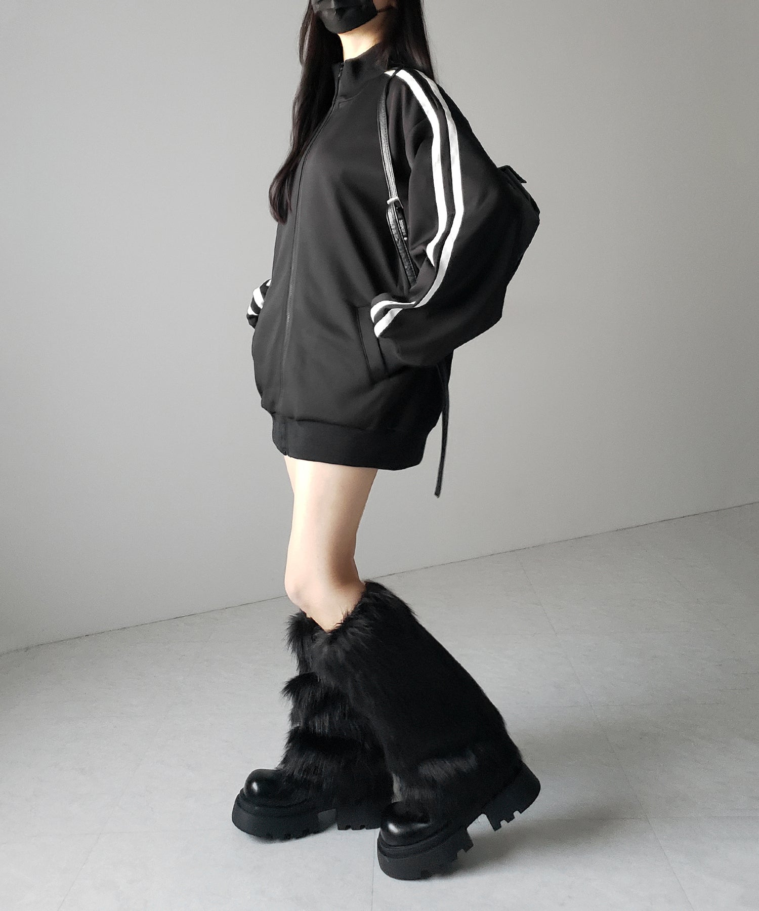 【 無地/配色を選べる2color 】サイドラインオーバーサイズトラックジャケット / sideline oversize track jacket