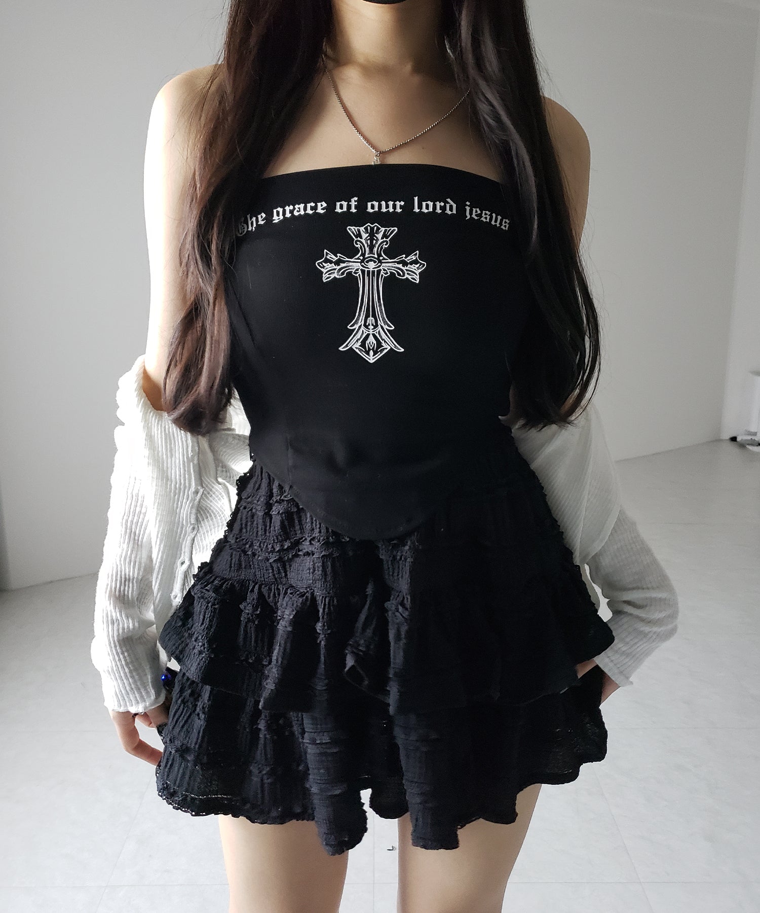【 インパン裏地付 】ティアードフリルミニスカート / tiered frill mini skirt