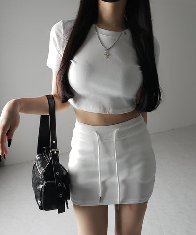 ハイウエストスウェットタイトミニスカート / high waist sweat tight mini skirt