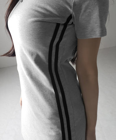 半袖サイドラインタイトミニワンピース / short sleeve side line tight mini onepiece