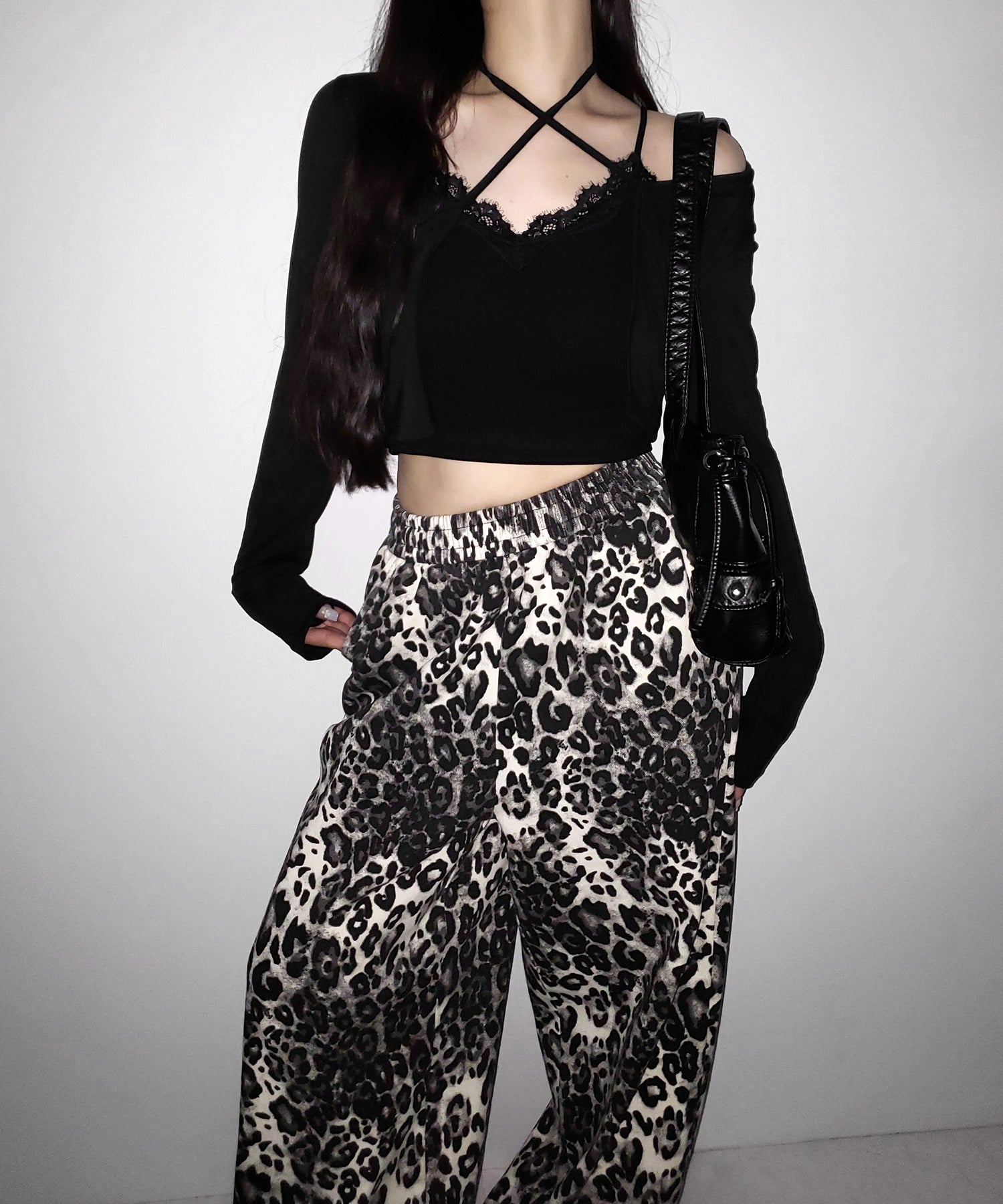 【 2color 】ヴィンテージライクレオパードツイルワイドパンツ / vintage like leopard twill wide pants
