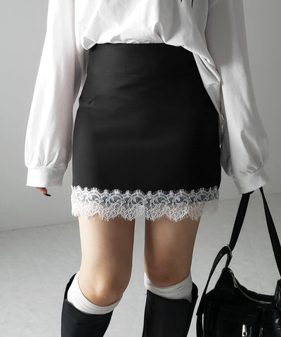 【 セットアップ着用可能 】サイドラインハイウエストミニスカート / sideline high waist mini skirt
