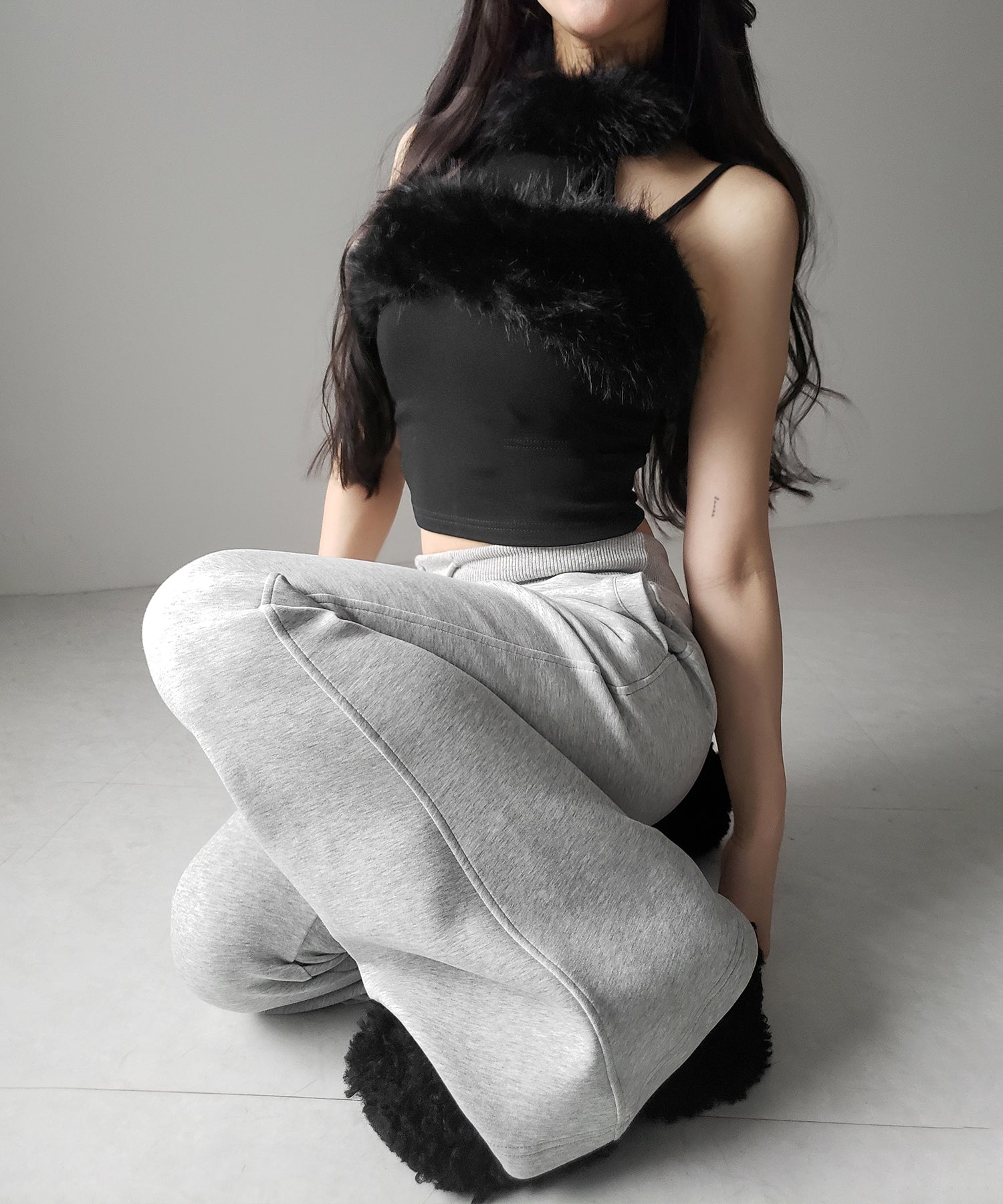 ファードッキングストラップトップス / fur docking strap tops