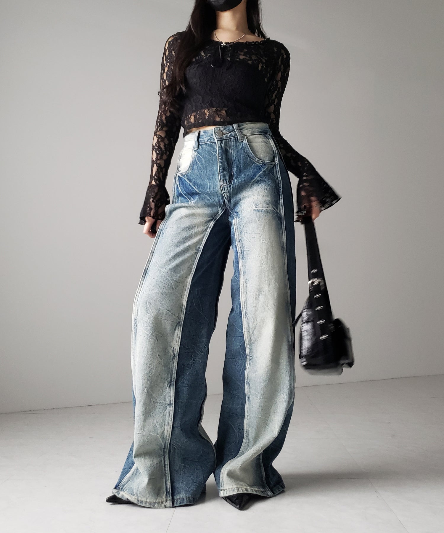 【 4size 】ヴィンテージライクサイドタックストレートデニム /vintage like side tuck straight denim