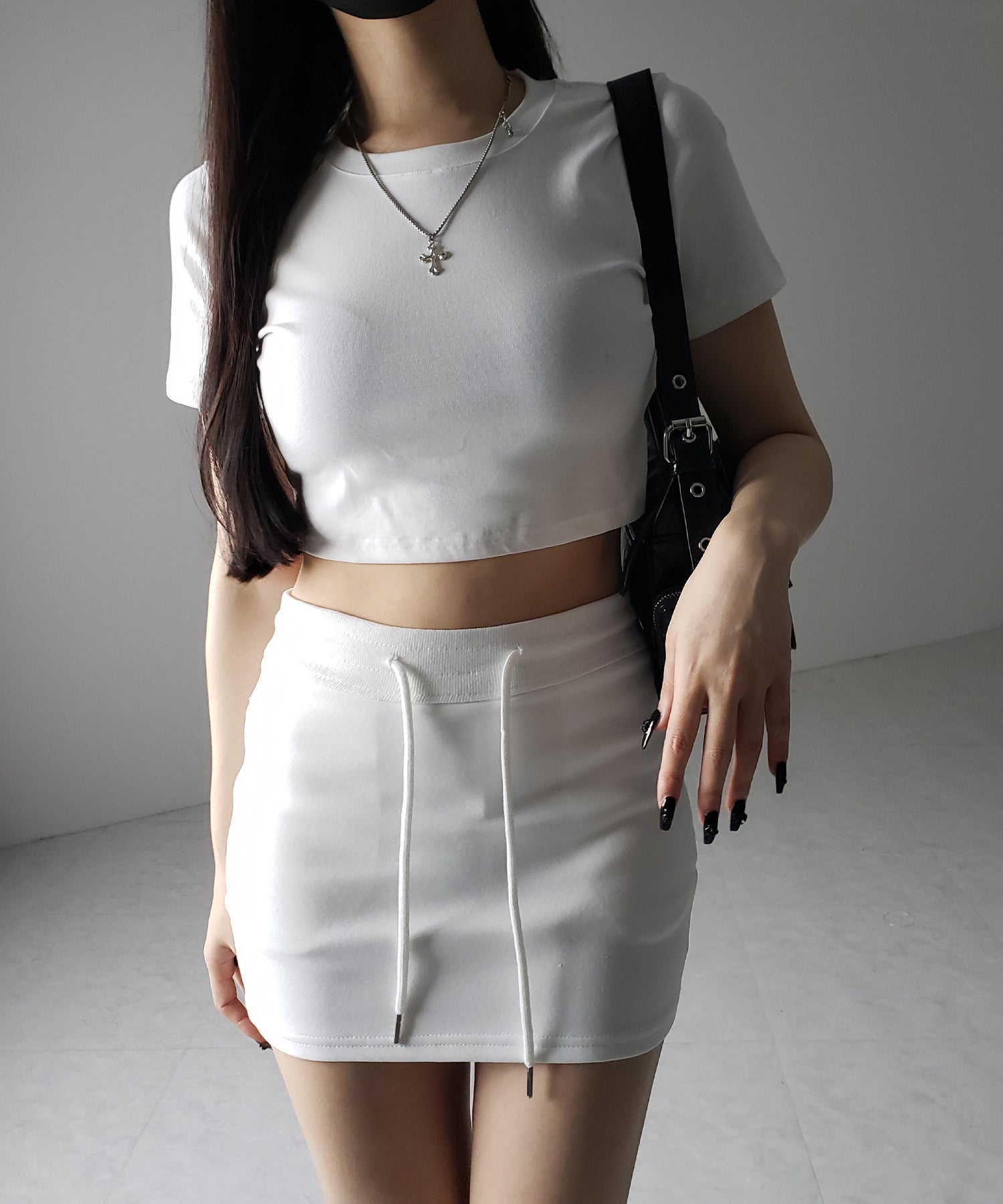 ハイウエストスウェットタイトミニスカート / high waist sweat tight mini skirt