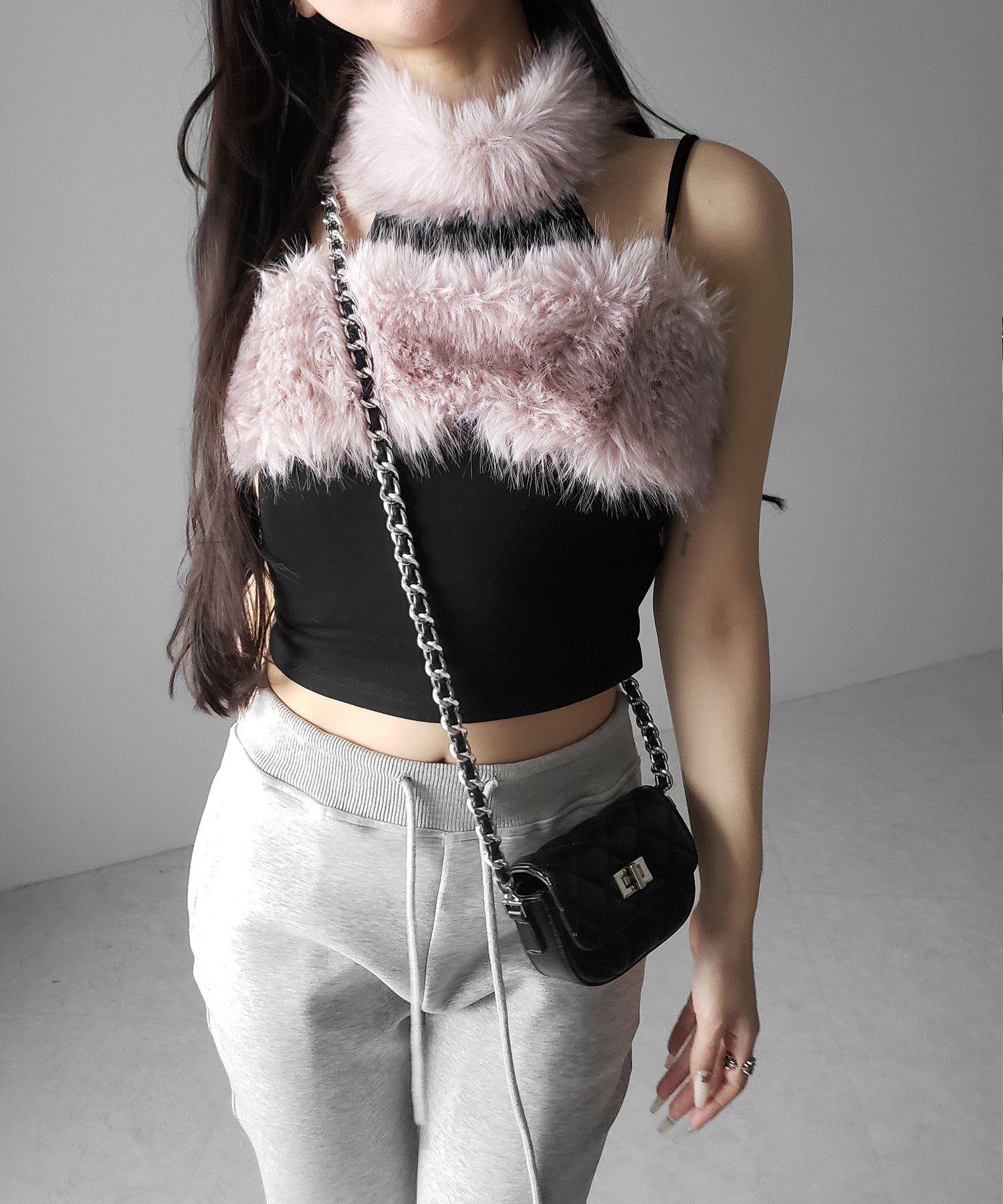 ファードッキングストラップトップス / fur docking strap tops