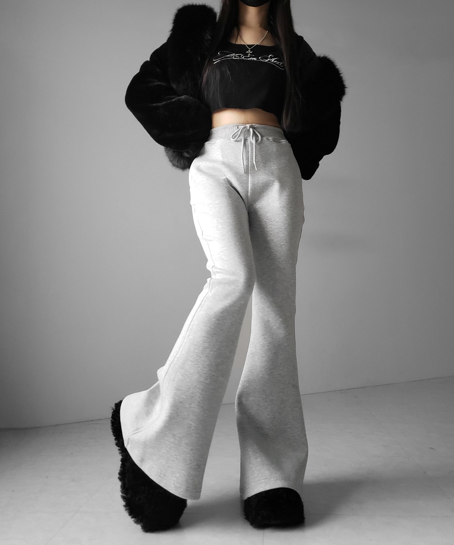 ハイウエストワンホンスウェットフレアパンツ / high waist wanghong sweat flare pants