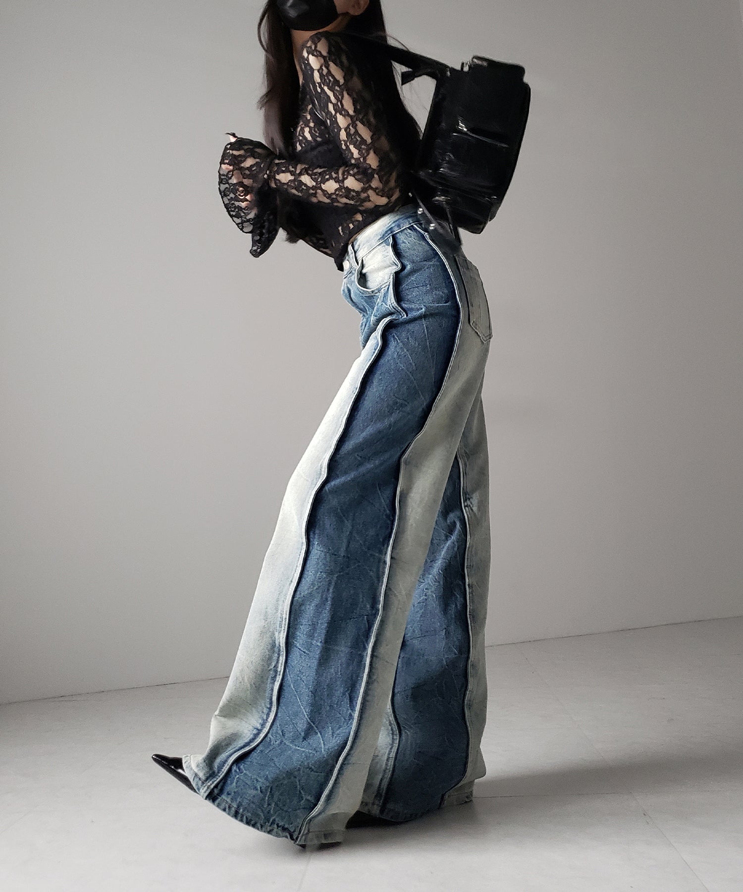 【 4size 】ヴィンテージライクサイドタックストレートデニム /vintage like side tuck straight denim