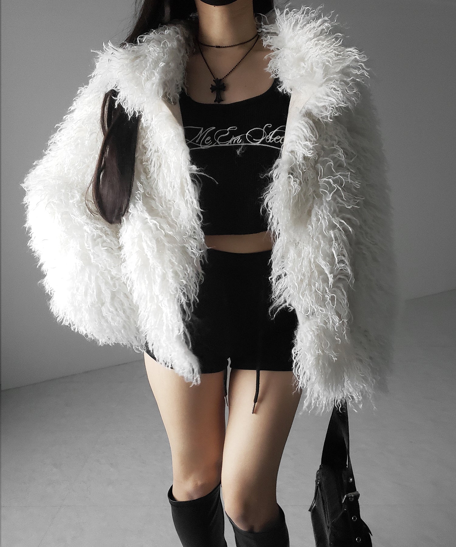 シャギーフェイクファーレディミドルコート / shaggy fake fur lady middle coat