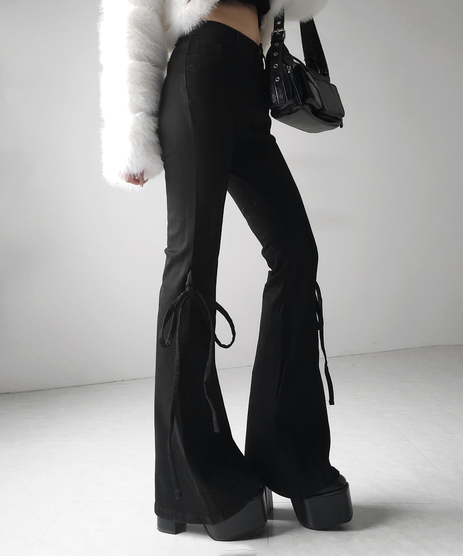 ストラップリボンヴィンテージストレッチフレアデニム / strap ribbon vintage stretch flare denim