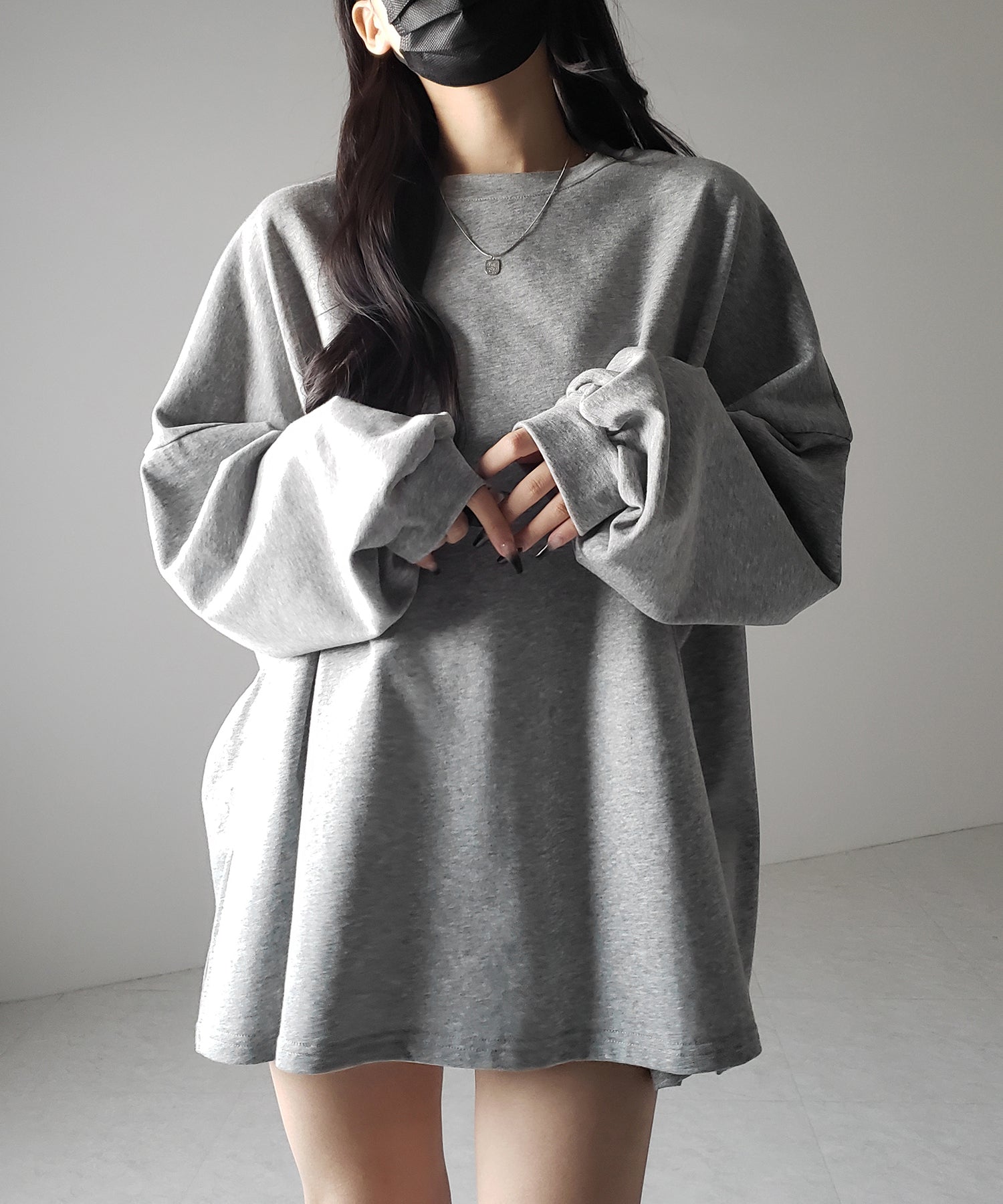 【 3color 】ボリュームスリーブBIGスウェットロンT / big sweat long Tee