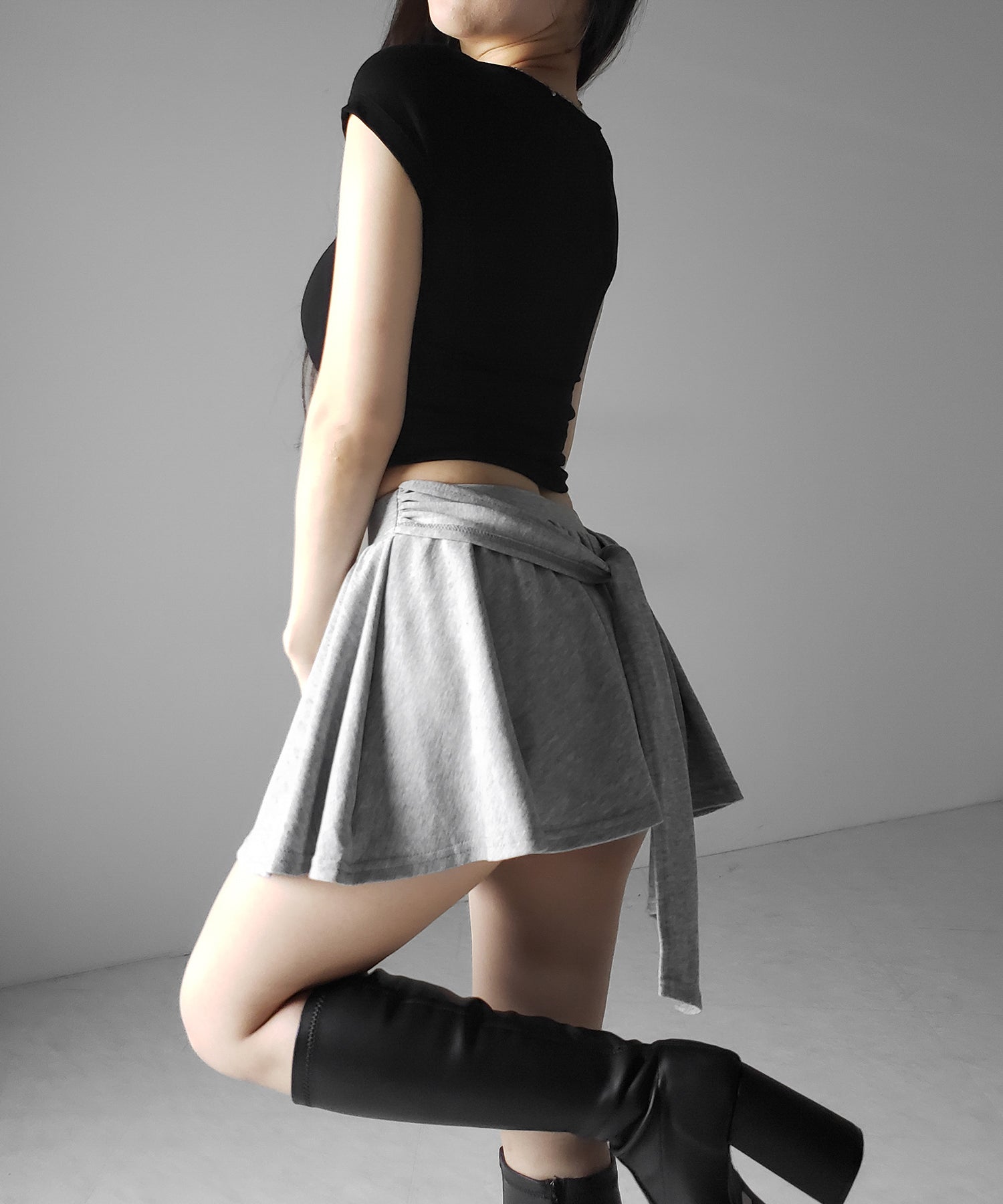 ラップレイヤードフレアミニスカパン / wrap layered flare mini skirt pants