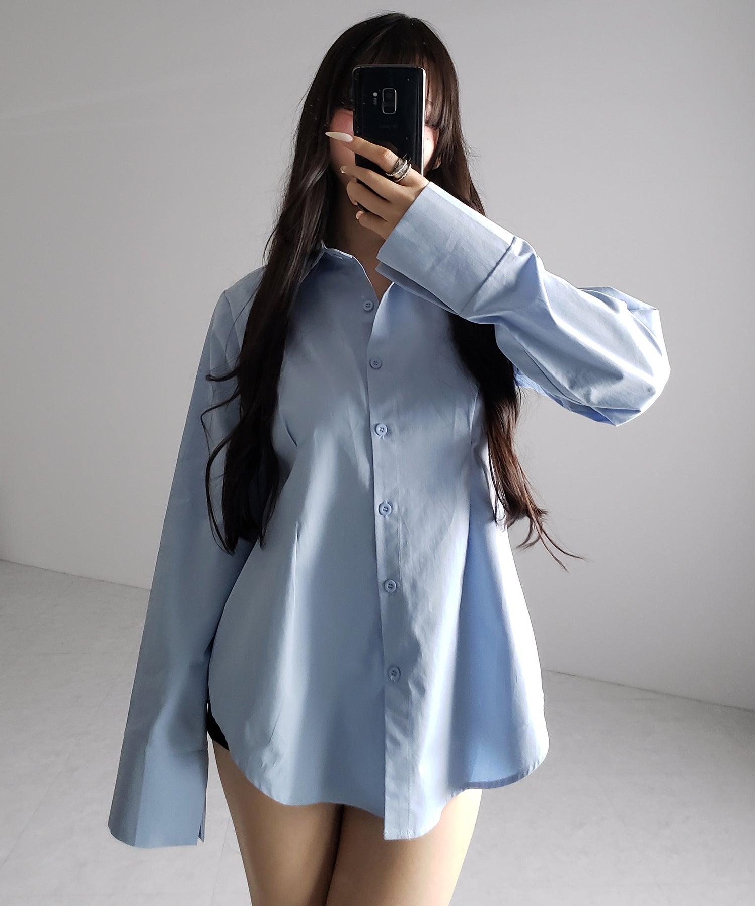 ウエストタックフレアレディシャツ / waist tuck flare lady shirts